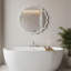 Miroir décoratif rond blanc en bois massif ondulé de 24 pouces, pour chambre à coucher, salle de bain, salon, entrée-497406627