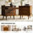 Sebrina Mid-century Modern 24''W 3-Drawer End Table with Charging Station and Solid Wood Legs-1490224930