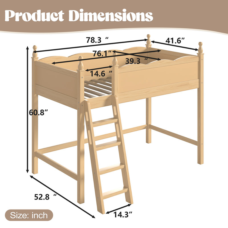 Lit peu encombrant avec rangement, lit mezzanine en bois aggloméré simple, chambre d'enfant moderne