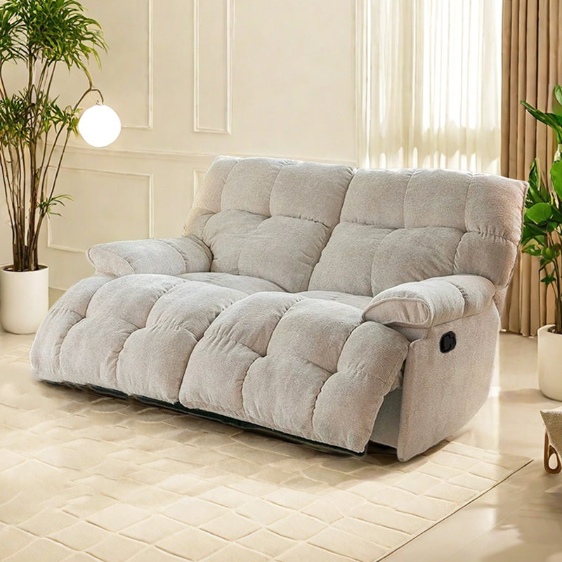 Fauteuil inclinable ergonomique spacieux à deux positions, Tissu chenille beige