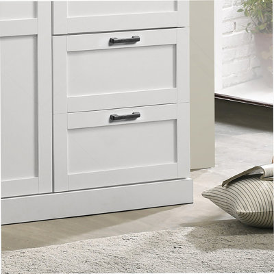 Garde-robe, armoire avec tringle, 2 tiroirs et 3 tablettes