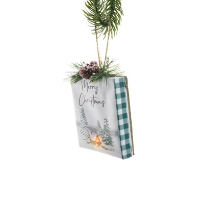 Ornement à DEL blanc suspendu "Merry Christmas" (paquet de 6)