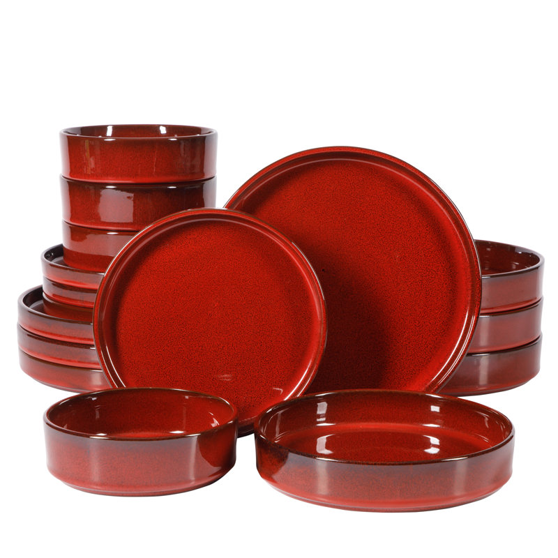 Santorini Terracotta Dinnerware Set - Service for 4, Garnet