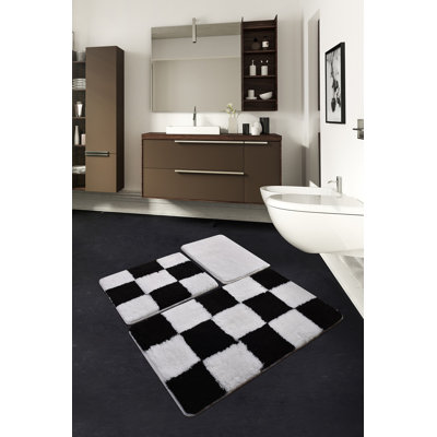 Premium Acrylic Bathmat Set (3 Pieces), Antibacterial Non-Slip, 15.8 x 23.6 inches, 19.7 x 23.6 inches, 23.6 x 39.4 inches | 100% Acrylic, 1.4 lbs/sq ft | Machine Washable, Soft & Durable for Bathroom Safety