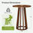 37" H Round Solid Wood Dining Table,  Small Kitchen Bar Table  For Dining Room, Pub, Bar