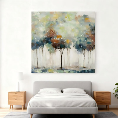 Art mural sur toile de paysage champêtre sans cadre 16 po x 16 po