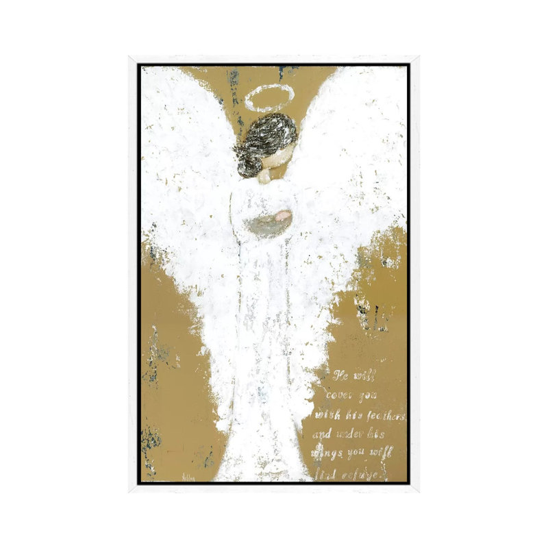 Angel Holding Child by Ashley Bradley - Gallery-Wrapped Canvas Giclée on Canvas, 101.6 cm H x 66.04 cm W, White Framed