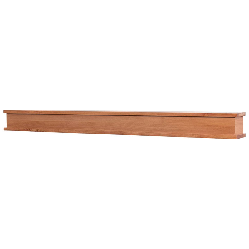 Floating Wood Fireplace Mantel Shelf - 100% Hardwood Oak Shelf For Hanging Above Fireplaces, Unfinished Oak, 72"