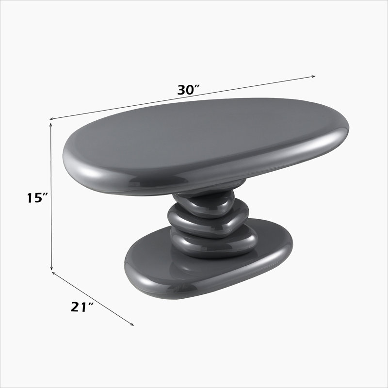 Table de bout grise ultrabrillante