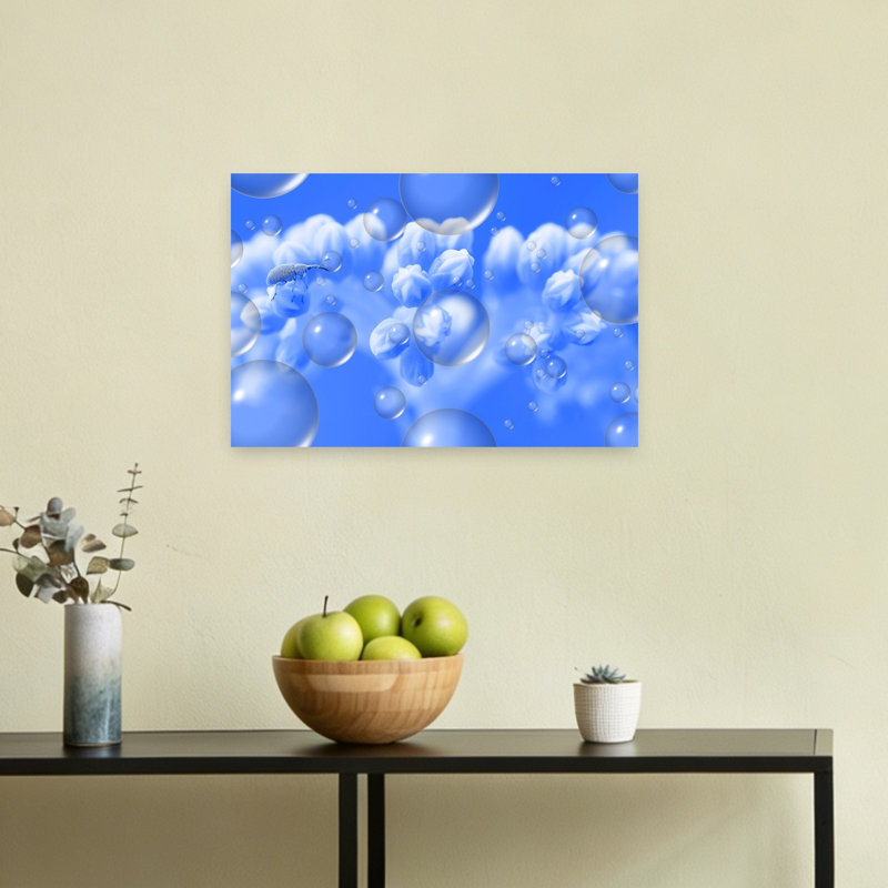 Insect On A Cloud Abstract Dreamy Ethereal Nature Landscape Wall Art Print 1 Piece Wrapped Canvas Wall Art