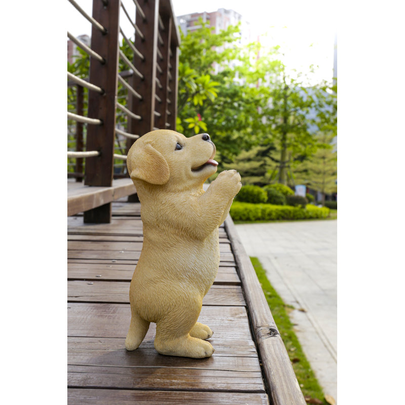 Praying Yellow Labrador Puppy Resin Statue
