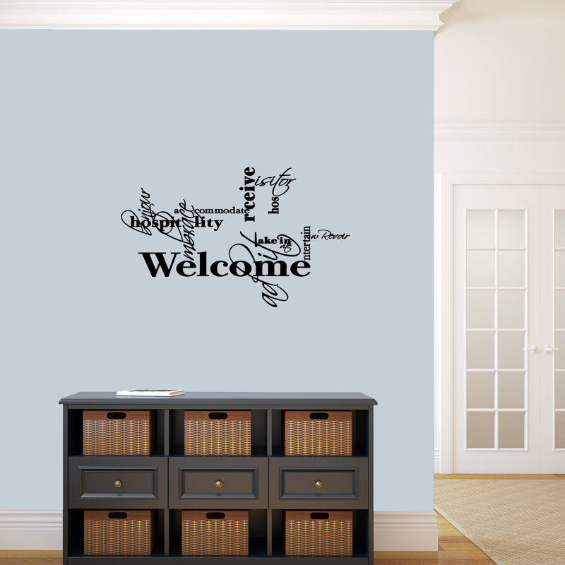 Text & Numbers Non-Wall Damaging Wall Decal, Black
