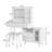 Modern Makeup Vanity Desk With Mirror And Lights, Retractable Dressing Table With Drawers And Cabinet, Compact Makeup Table Set With Power Outlet For Bedroom, White-1107909876