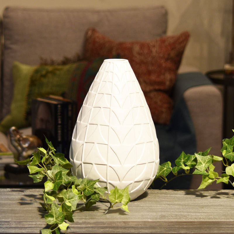 Ceramic Table Vase, White