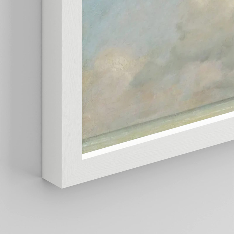 " Blue And White Cloud Sky Landscape ", White, 11" H x 14" W