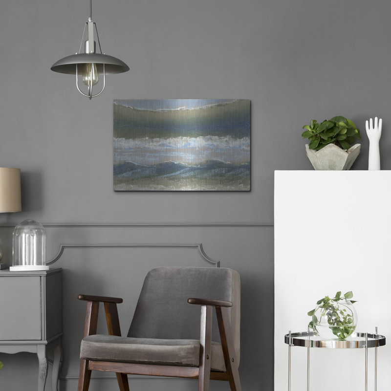 "Bleu et vert" par Marie Marfia Fine Art, H 16 po x l 24 po