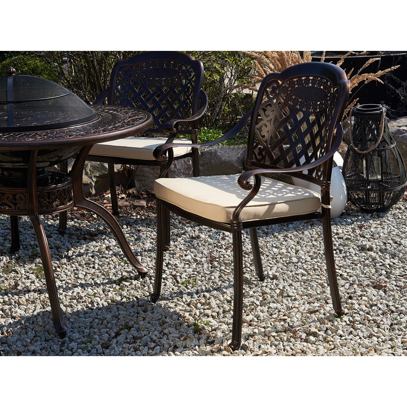 Frame Stacking Patio Dining Side Chair with Cushion