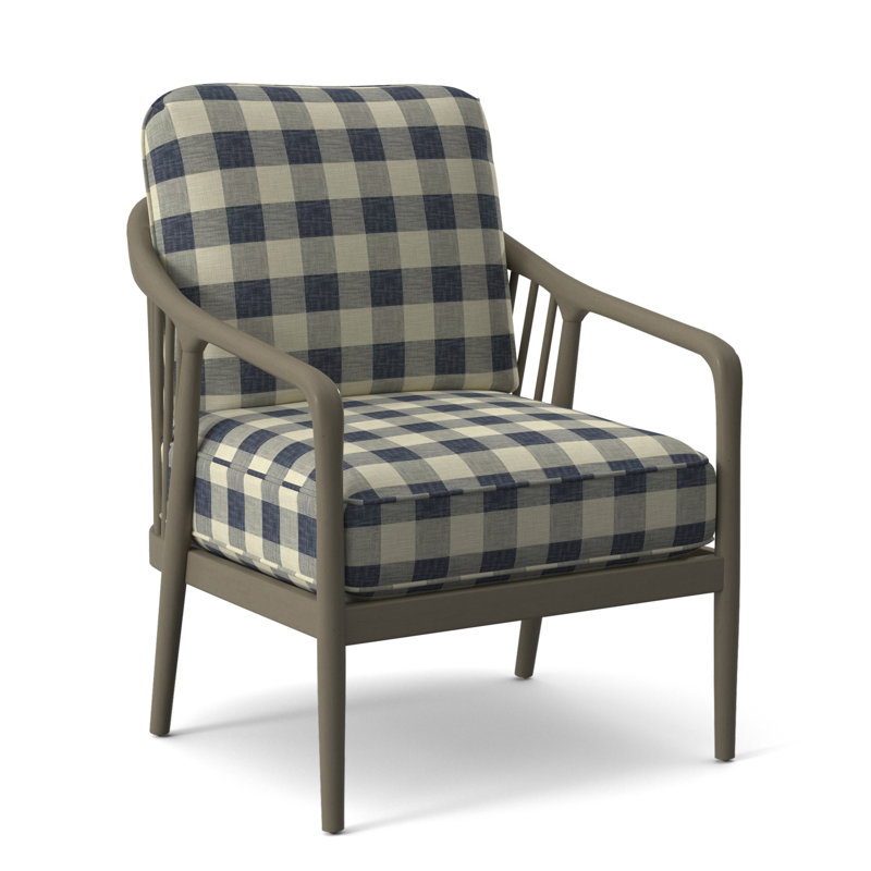 Fauteuil l 23 po Guinevere, À gros carreaux bleus; 0120-61, Ponce