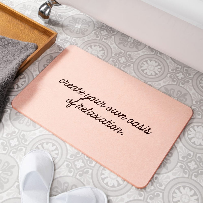 Non-Slip Backing Bath Rug, Pink