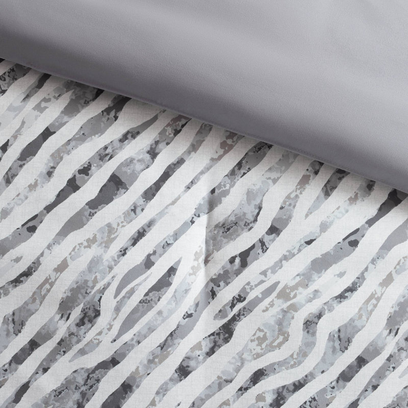 -Piece Bedding Sets, Polyester Grey Comforter Set, Modern Home Bedroom
