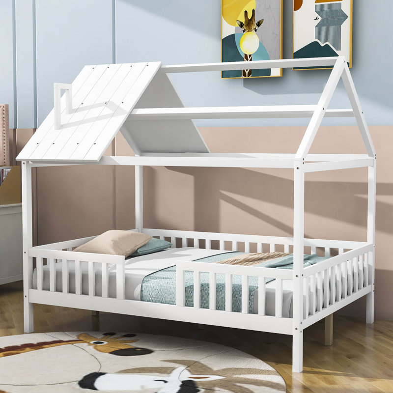 Celentano Full Size Wooden Daybed with Slats Support, White