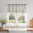 Linen Blend Striped Kitchen Valance Curtain for Small Window Bathroom-1818519353