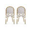 Chaises de bistro françaises d'extérieur en rotin et aluminium PE