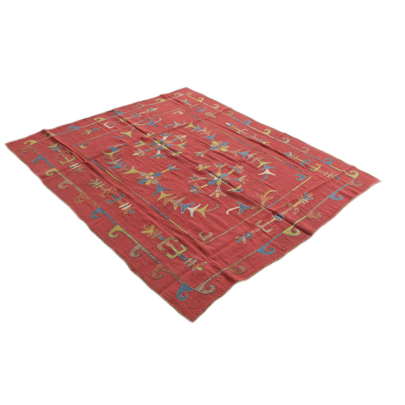 6 Ft Square Perry Red Rug