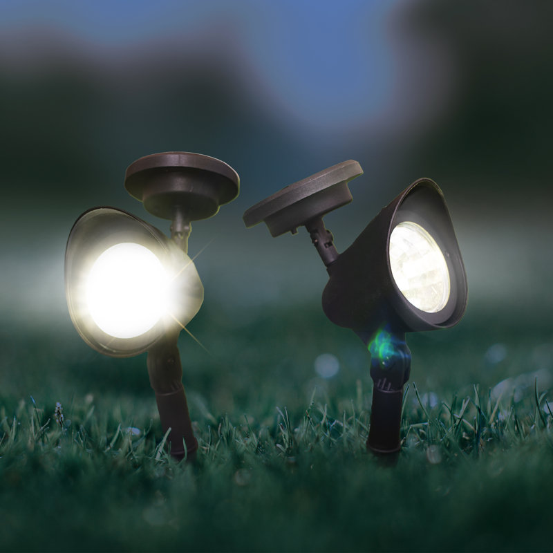Black Solar Powered Integrated LED Spot Light Pack