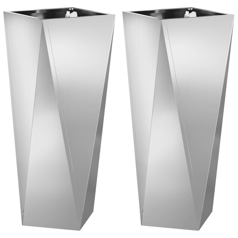 Planter Box, 75cm H x 30cm W x 30cm D, Galvanised Silver