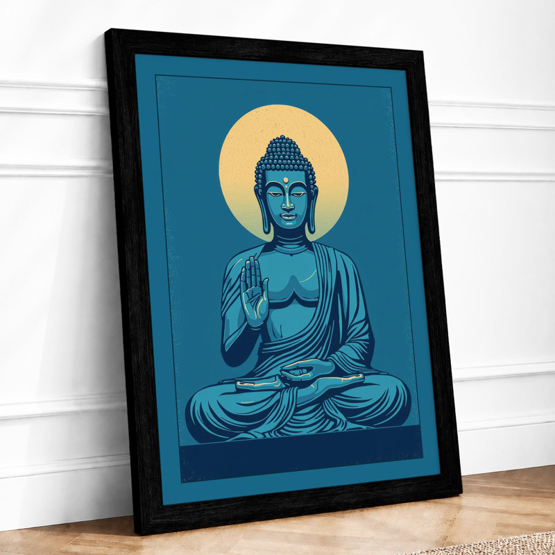 Meditation Buddha Japandi - Framed Print, A1 - 84.1 x 59.4 cm, Black
