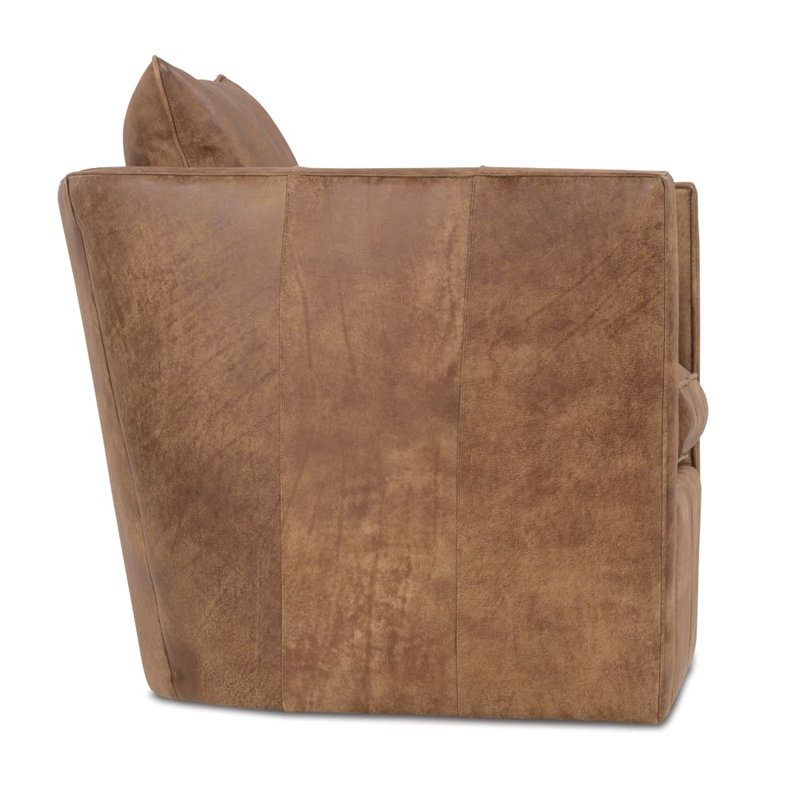 Rothko Genuine Leather Swivel Armchair, Caramel (KL217-46)
