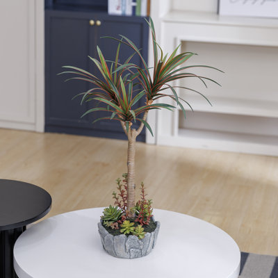 32"  Real Touch Artificial Yucca with artificial moss and undergrowth perfect for indoor and outdoor decor