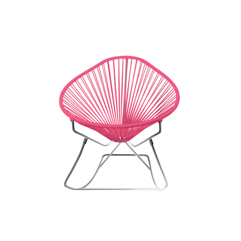 Chaise berçante intérieure / extérieure Acapulco, Rose / chrome
