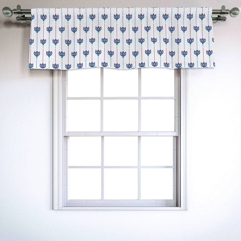 Sateen Floral Ruffled Window Valance