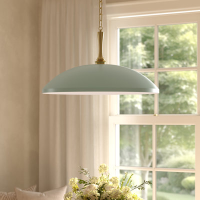 Luminaire suspendu 1 lumière Delarosa 24,25 pouces vert héritage et bronze champagne