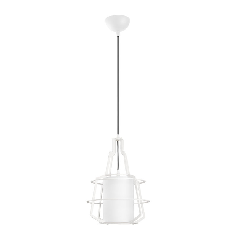Luminaire suspendu géométrique 1 lumière Taryn, Blanc