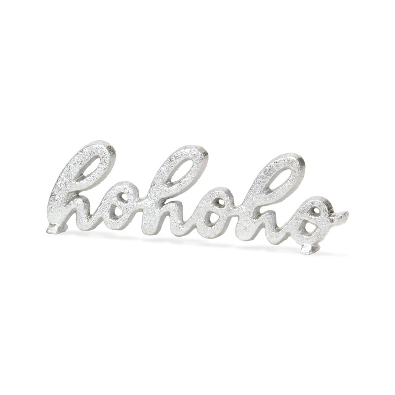 Moundridge "Hohoho" Cast Iron Table Sign, SIlver