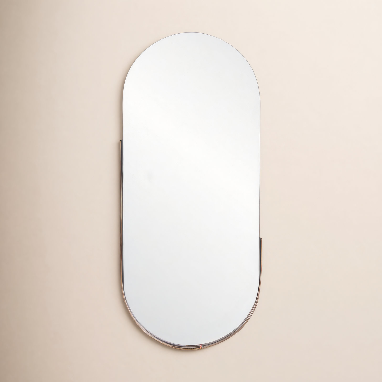 Mantra Stainless Steel Oval Mirror, Rose Gold