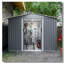 Remise de rangement pour outils 8 x 6 pi avec fondation en métal et portes verrouillables, remise en métal toutes saisons pour le jardin, le patio, la cour, la pelouse, gris