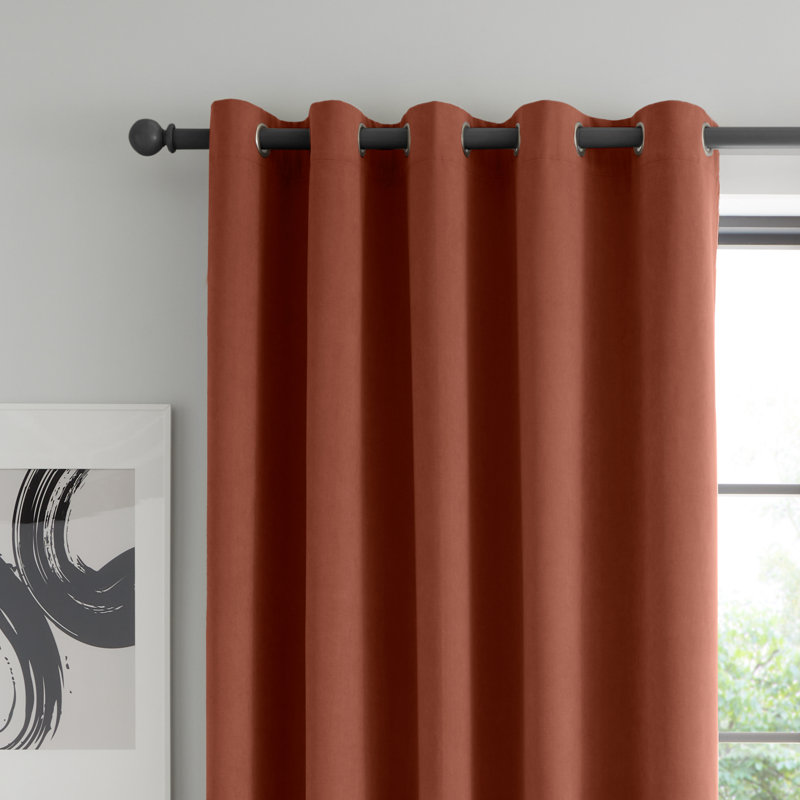 Wilson Blackout Thermal Curtains, Orange, 117cm Width x 229cm Drop