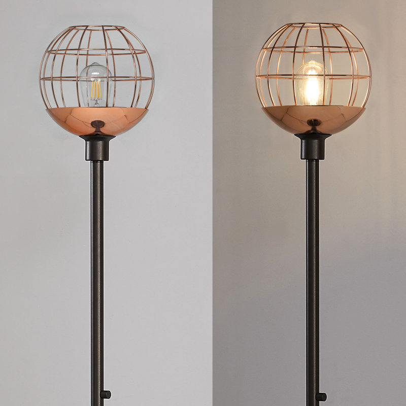 Cleothis 71'' Torchiere Floor Lamp, Orange