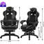 Inbox Zero Adjustable Reclining Ergonomic Swiveling PC & Racing Game Chair with Footrest in Black