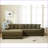 Sectional Sofa, 3-Seat Sage Green Corduroy Left Chaise for Living Rooms | Easy Assembly