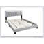 Mobilier de chambre à coucher rembourré à DEL de style moderne avec tissu en laine gris anthracite-1820010075