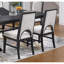 Table de salle à manger de style traditionnel et 6 chaises d'appoint en tissu blanc