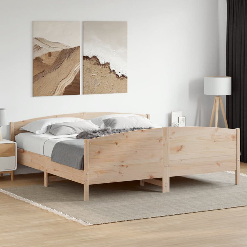 Wendy Solid Wood Bed, Double (4'6), Natural