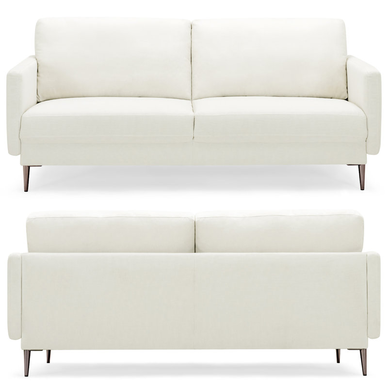 Meuble de salon en tissu de 76,5 po avec pieds en métal Corrigan Studio®, 100 % polyester beige