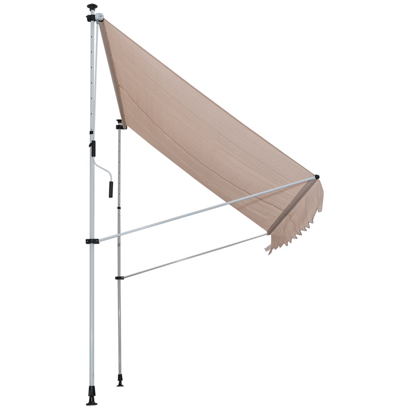 Auvent de fenêtre rétractable en polyester l 78,75 "x P 59", Beige