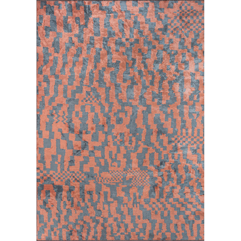 Amaaima Abstract Hand Loom Indoor / Outdoor Area Rug, Rectangle 6'6" x 8'2"